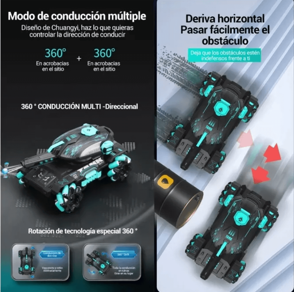 Carro Tanque De Juguete 4wd Doble Control Rc Orbeez Hidrogel