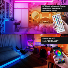 Cinta Led RGB 5M App Bluetooth Control Remoto Adaptador 12V