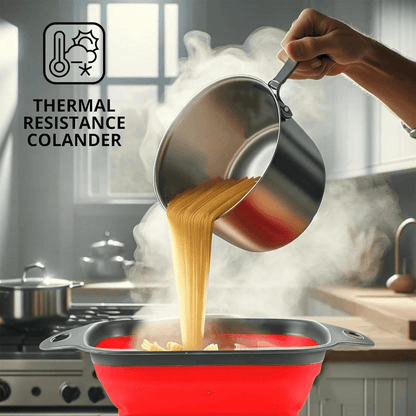 Colador Plegable De Silicona Escurridor Cuadrado Set X2 Und