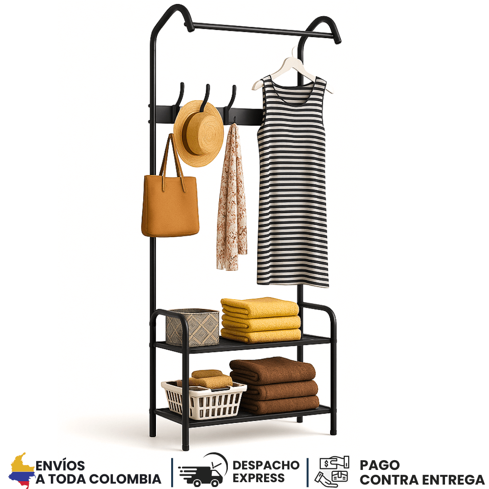 SmartPro Perchero, Organizador con Estantes de Almacenamiento 1.70cm