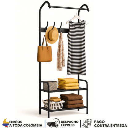 SmartPro Perchero, Organizador con Estantes de Almacenamiento 1.70cm