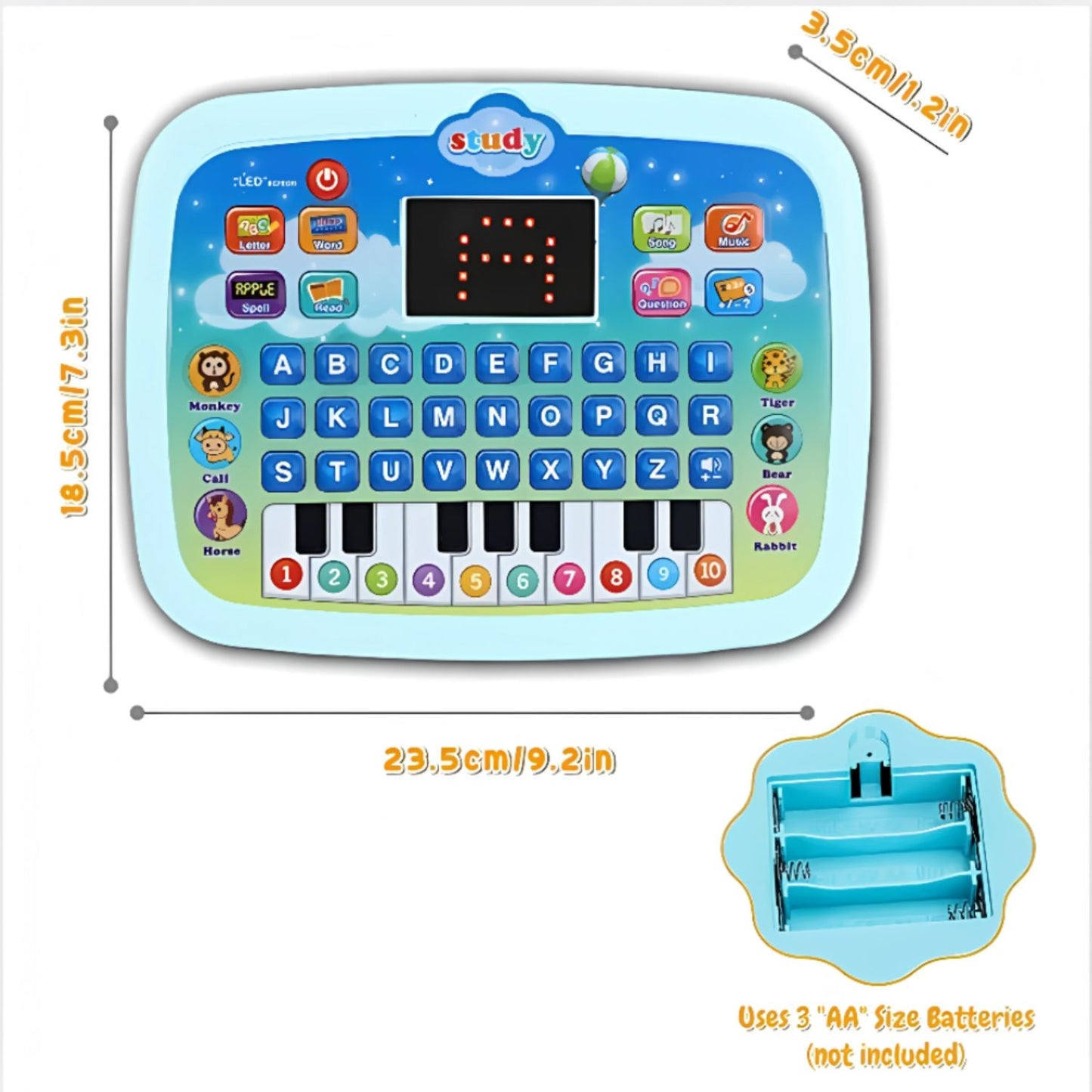 Piano Computador Didáctico Infantil Educativo Portátil