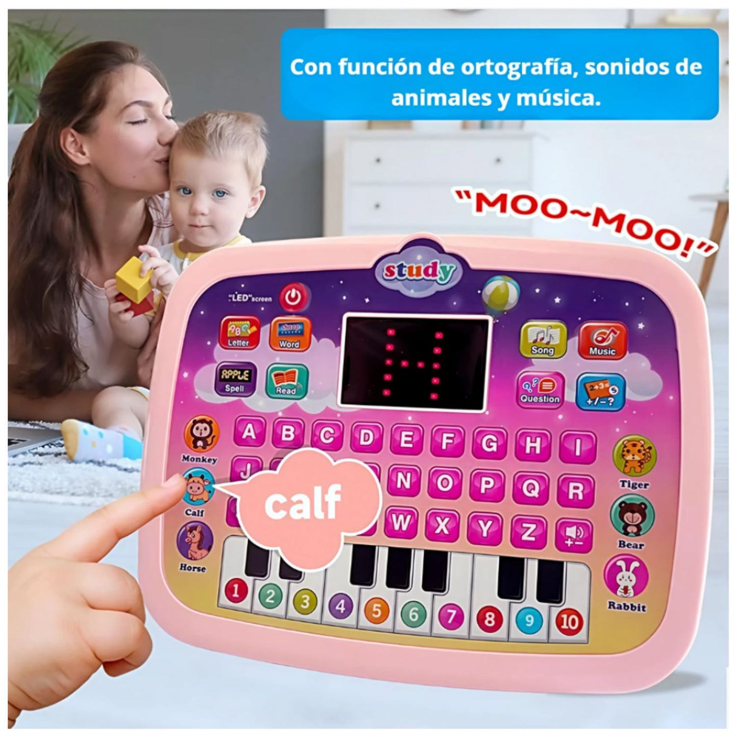 Piano Computador Didáctico Infantil Educativo Portátil
