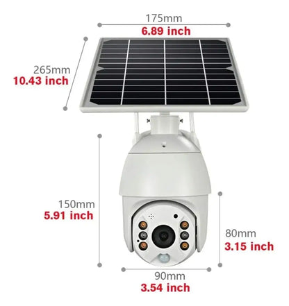 Cámara De Seguridad Ptz 1080p Ip Sim 4g Exterior Panel Solar