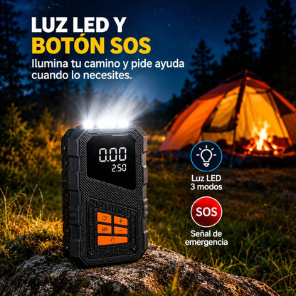 Arrancador De Batería Iniciador 12v Compresor Portátil 5en1