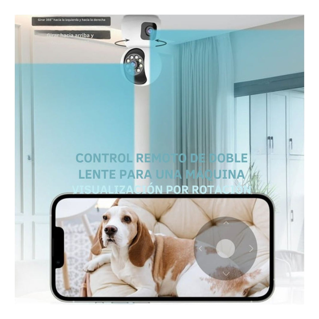 Cámara De Seguridad Doble Lente Ip Wifi Interior App Icsee Q10