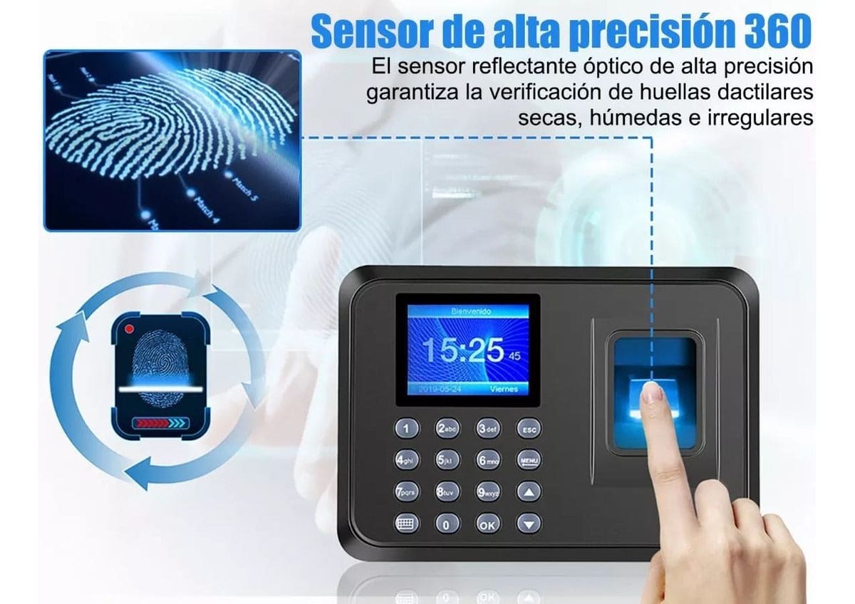Reloj Checador Huella Biométrico Máquina De Asistencia