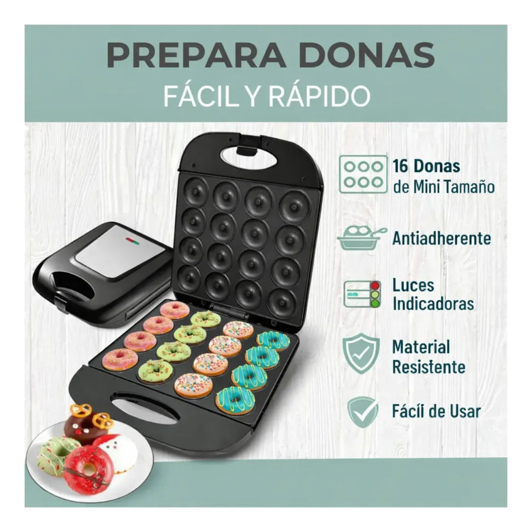 Maquina Mini Donas Eléctrica Antiadherente X16 Sokany Sk0800