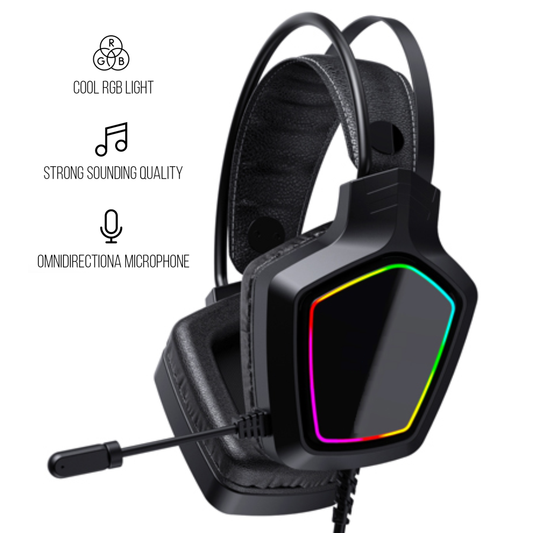 Diadema Gamer RGB Auriculares Con Microfono USB 50mm PC MAC