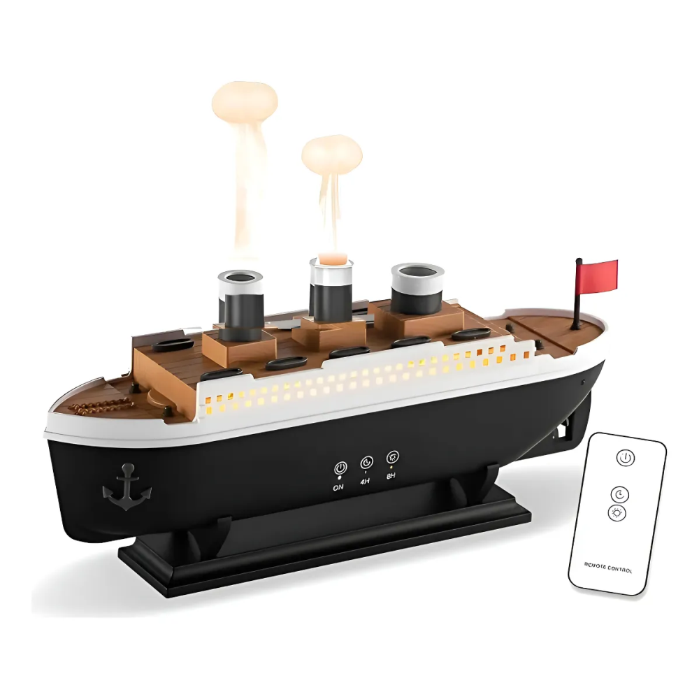 Humidificador Barco Titanic Difusor Aromas Luces Led 250ml Negro