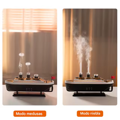 Humidificador Barco Titanic Difusor Aromas Luces Led 250ml Negro