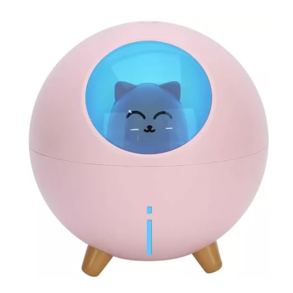 Difusor De Aromas Bola De Gato 220ml Humidificador Luz Led