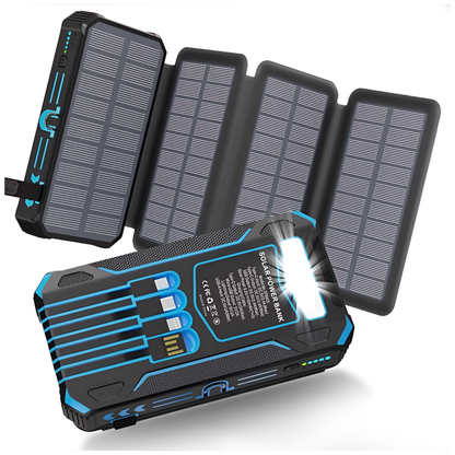 Power Bank Cargador Solar Portátil 20.000 mah 4 Paneles 2 USB