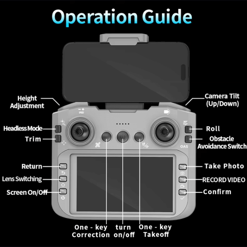 Drone Djw M4 Ultra Control Rc Pantalla Lcd Wifi + 2 Baterías
