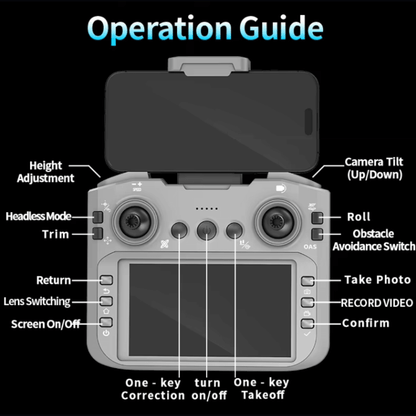 Drone Djw M4 Ultra Control Rc Pantalla Lcd Wifi + 2 Baterías