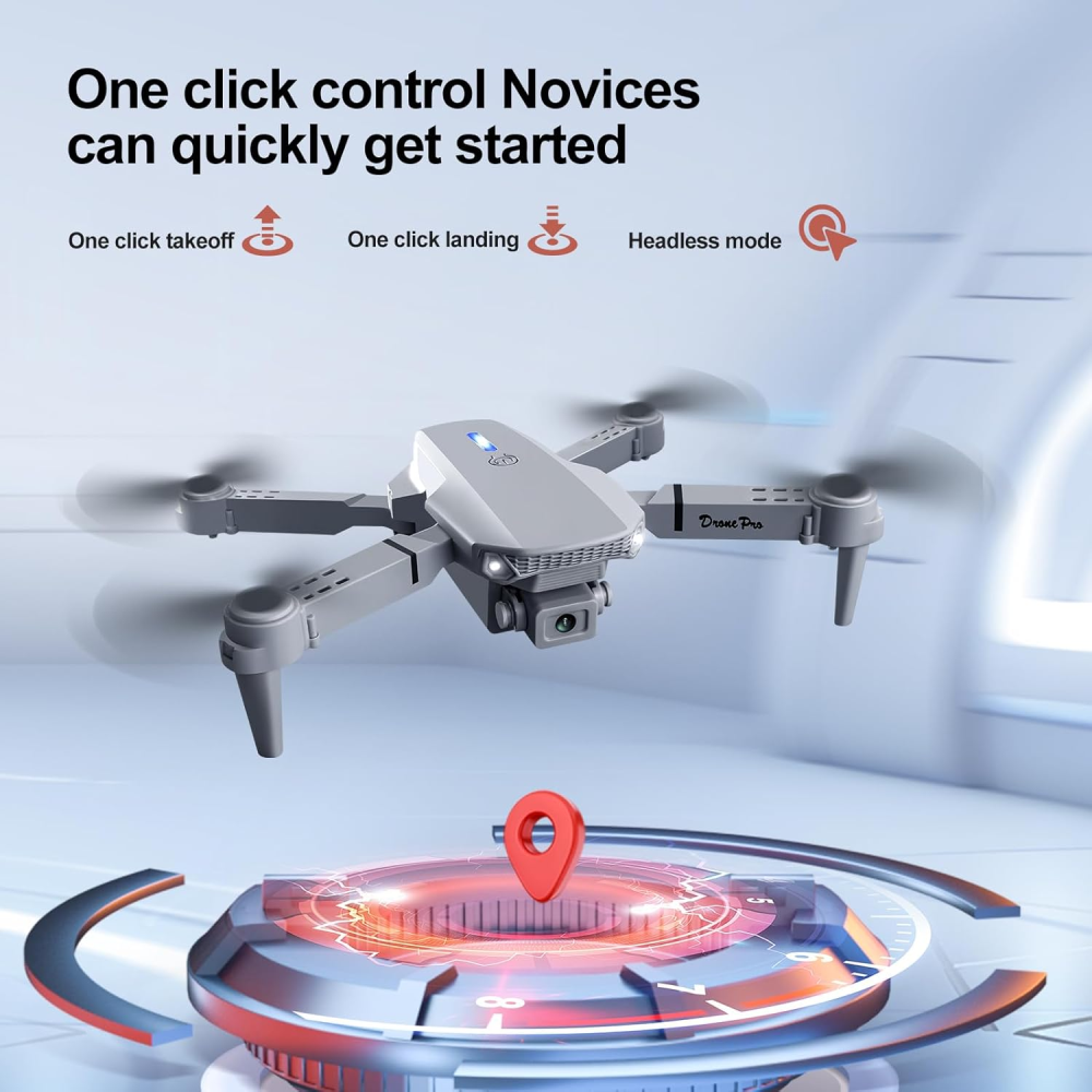 Mini Drone Cámara Wifi 1080p FPV Pantalla Brushless E88 PRO