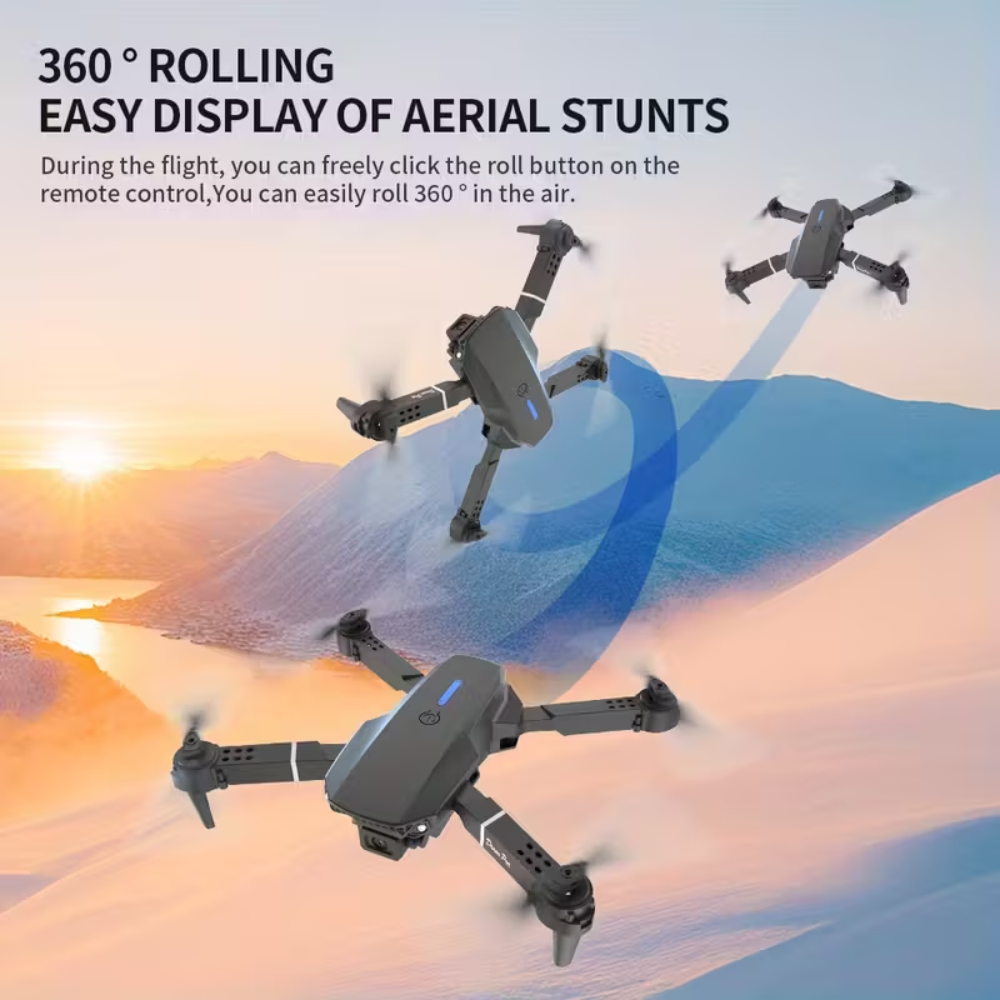 Mini Drone Cámara Wifi 1080p FPV Pantalla Brushless E88 PRO