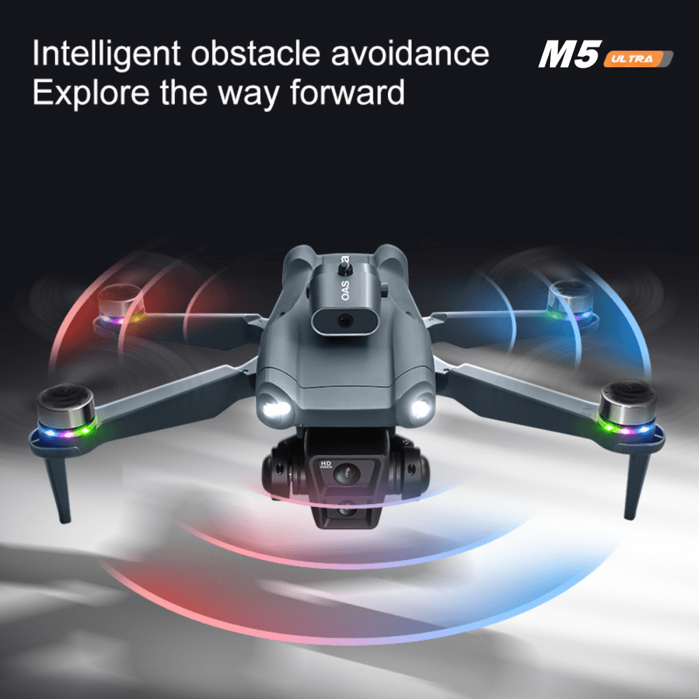 Drone M5 Ultra Sin Escobillas Pantalla Evitacion Obstaculos