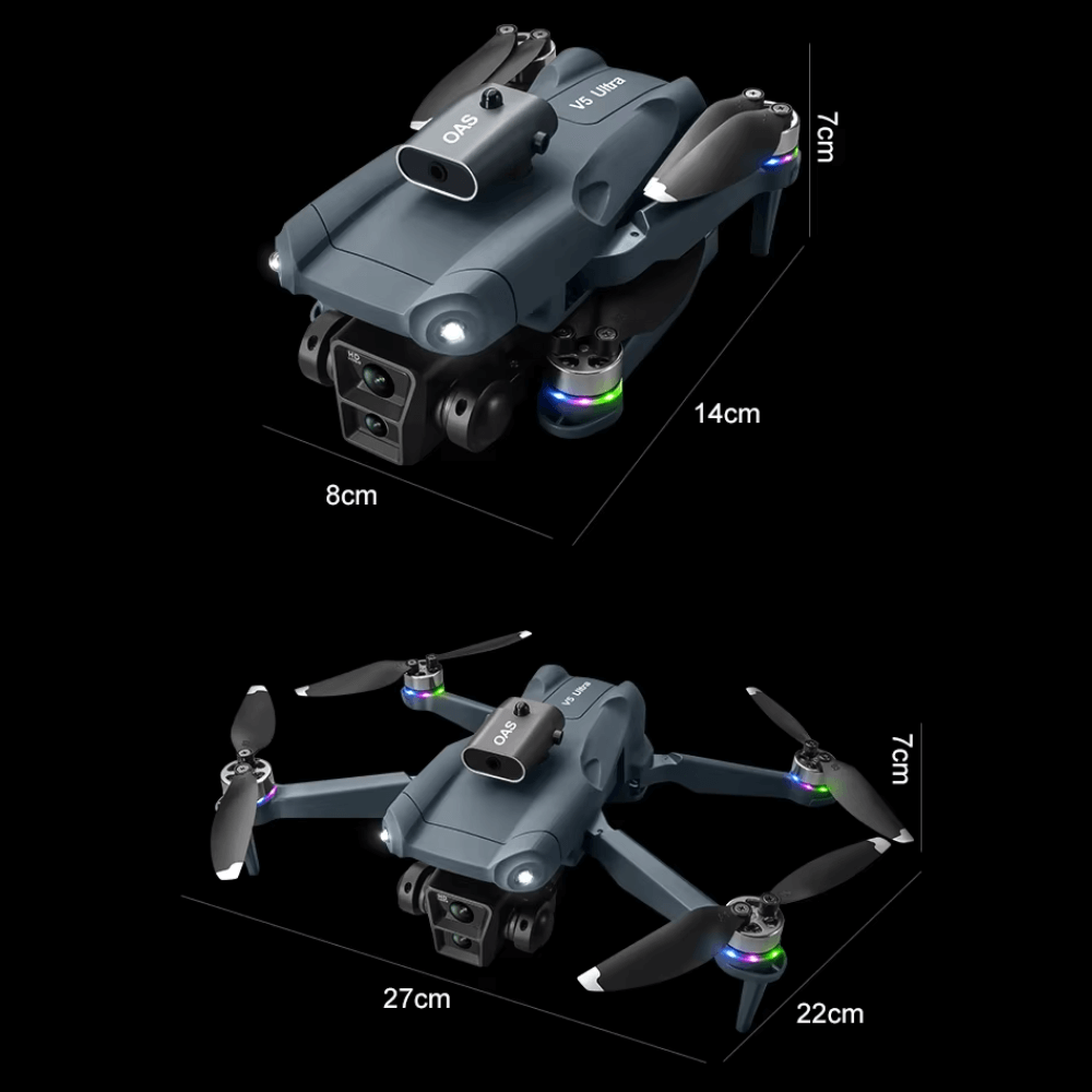 Drone M5 Ultra Sin Escobillas Pantalla Evitacion Obstaculos