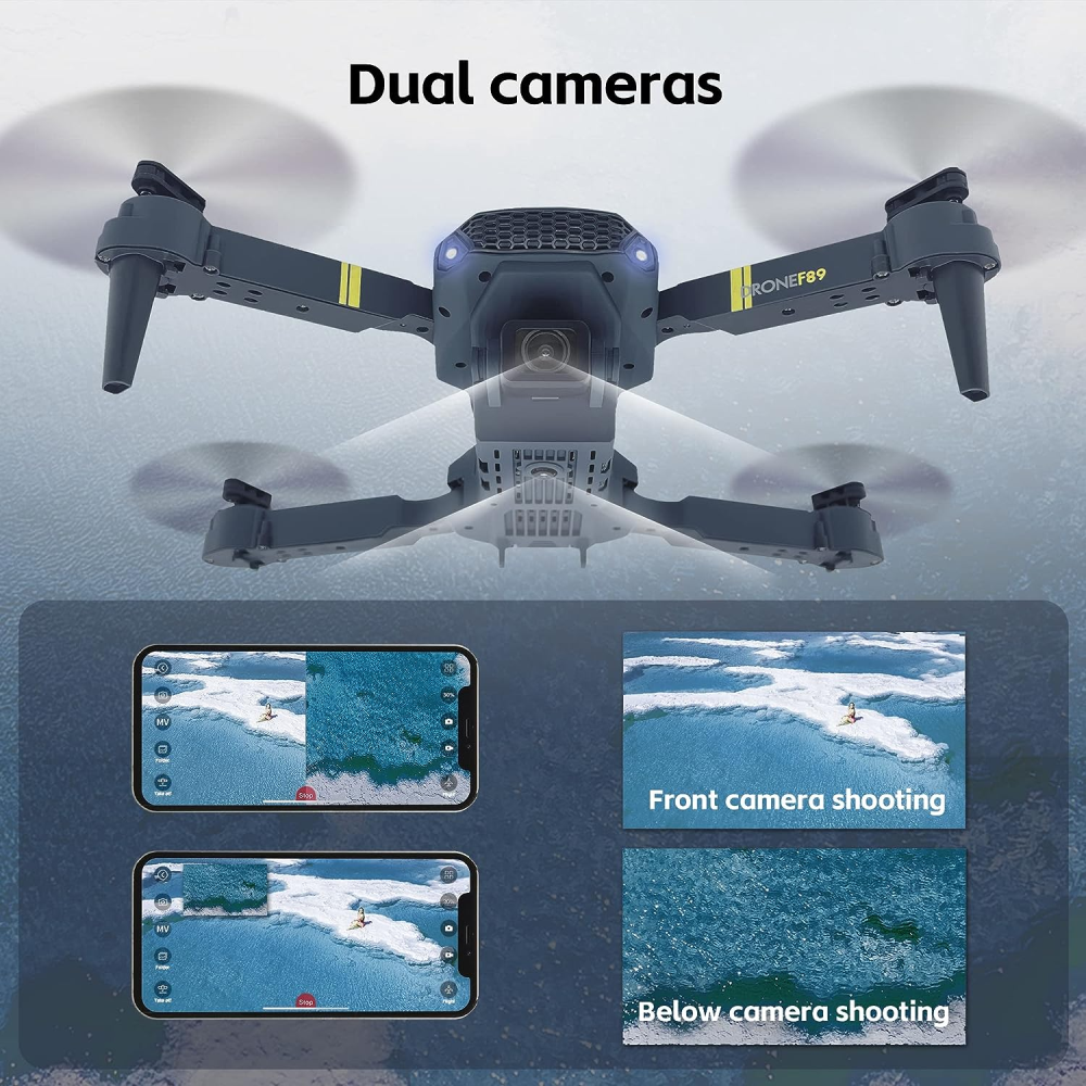 Drone Plegable Con Cámara Wifi 2.4g Fpv Doble Batería 998w