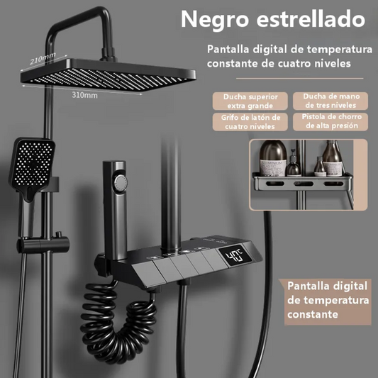 Ducha Moderna Piano Digital 4 Modos Control Temperatura Lcd