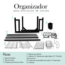 Escurridor De Loza Lavaplatos Organizador Utensilios Cocina 85CM