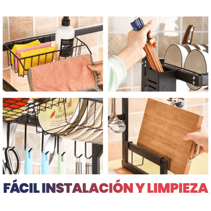 Escurridor De Loza Organizador Platos Utensilios Cocina 65cm