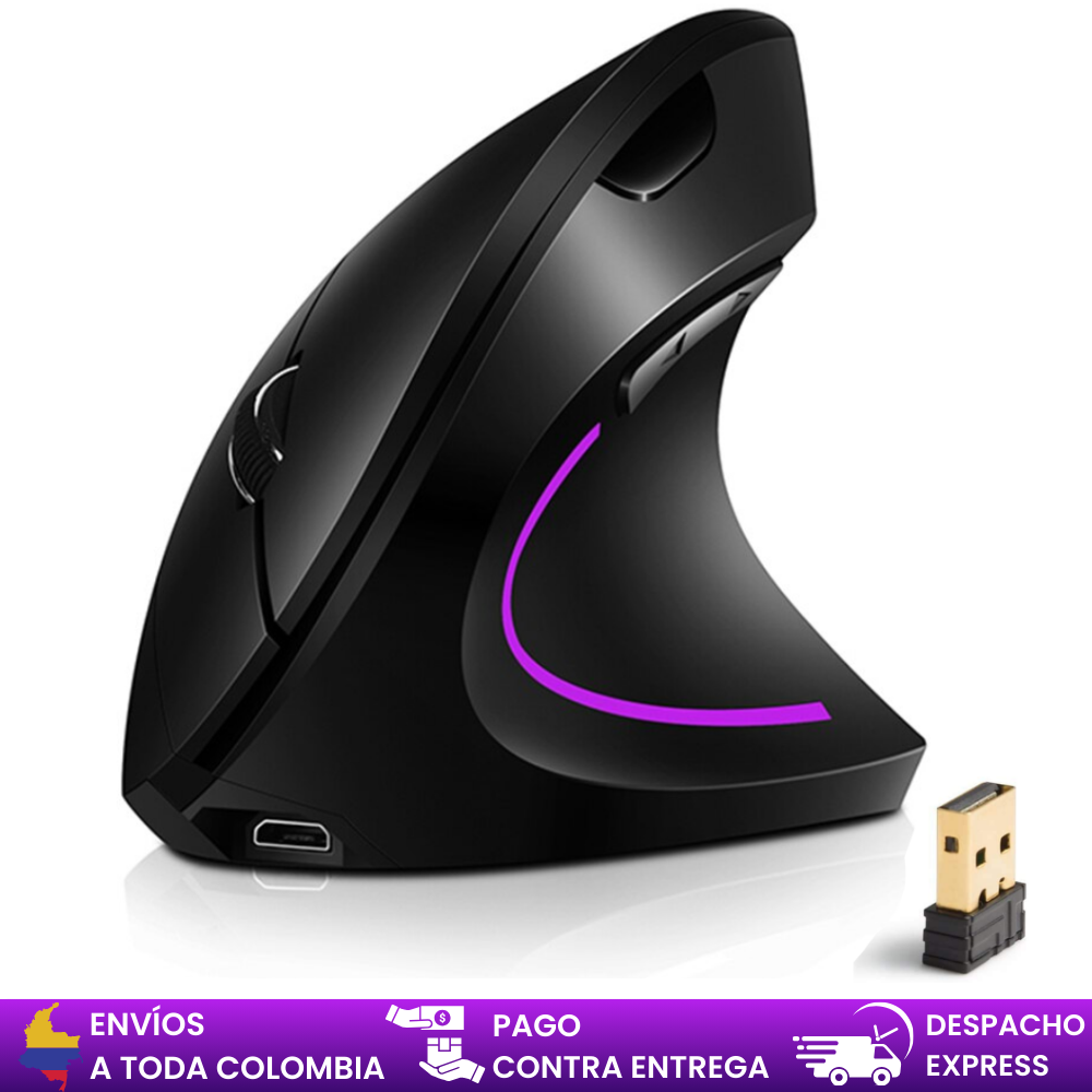 Mouse Ergonomico Vertical Inalambrico 2.4g Recargable Usb
