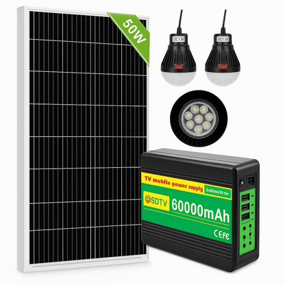 Batería Solar Estación De Carga Portatil 12v 60.000mah Panel