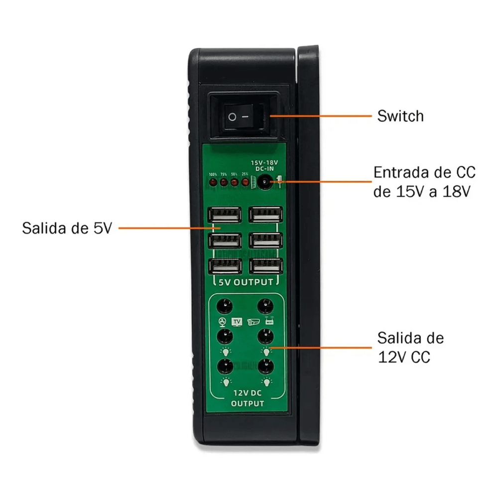 Batería Solar Estación De Carga Portatil 12v 60.000mah Panel