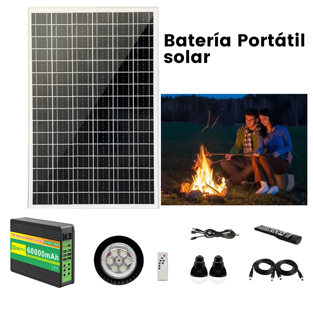 Batería Solar Estación De Carga Portatil 12v 60.000mah Panel