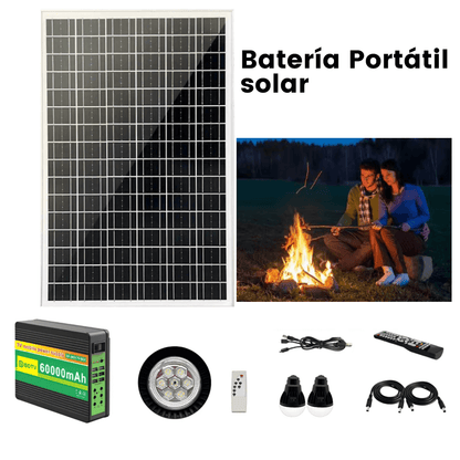 Batería Solar Estación De Carga Portatil 12v 60.000mah Panel