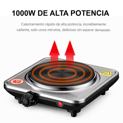 Estufa Electrica 1 Puesto 1000w Alta Potencia Sokany Sk-5101 Plateado 110v