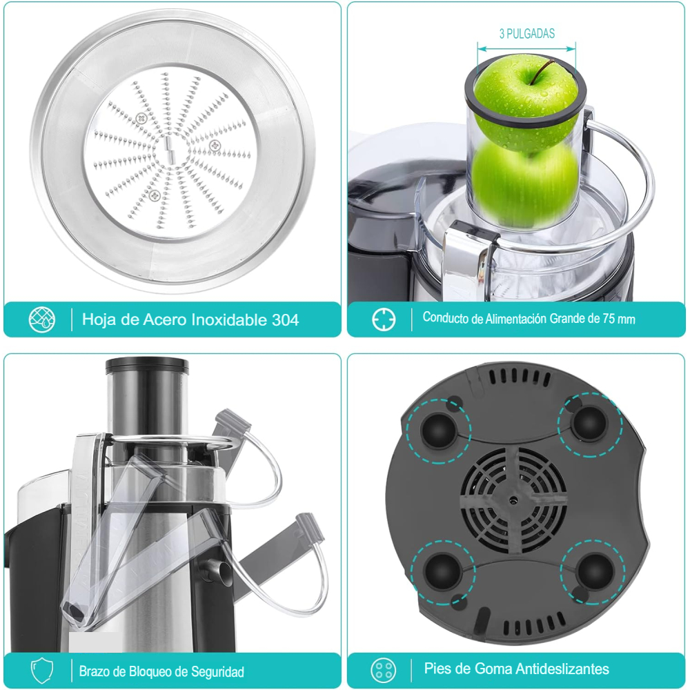 Maquina Exprimidora Extractor De Jugos Eléctrico 1500watts