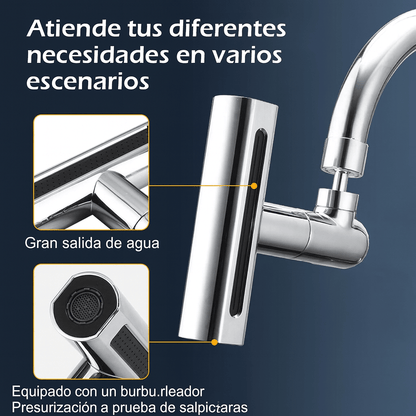 Grifo Giratorio 360 Extensor Llave Cocina Universal 4 En 1