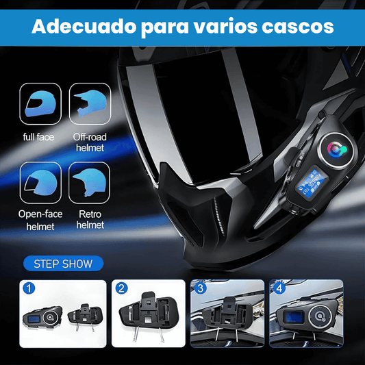 Intercomunicador Para Moto Llamadas Bluetooth LCD FM KR-M4