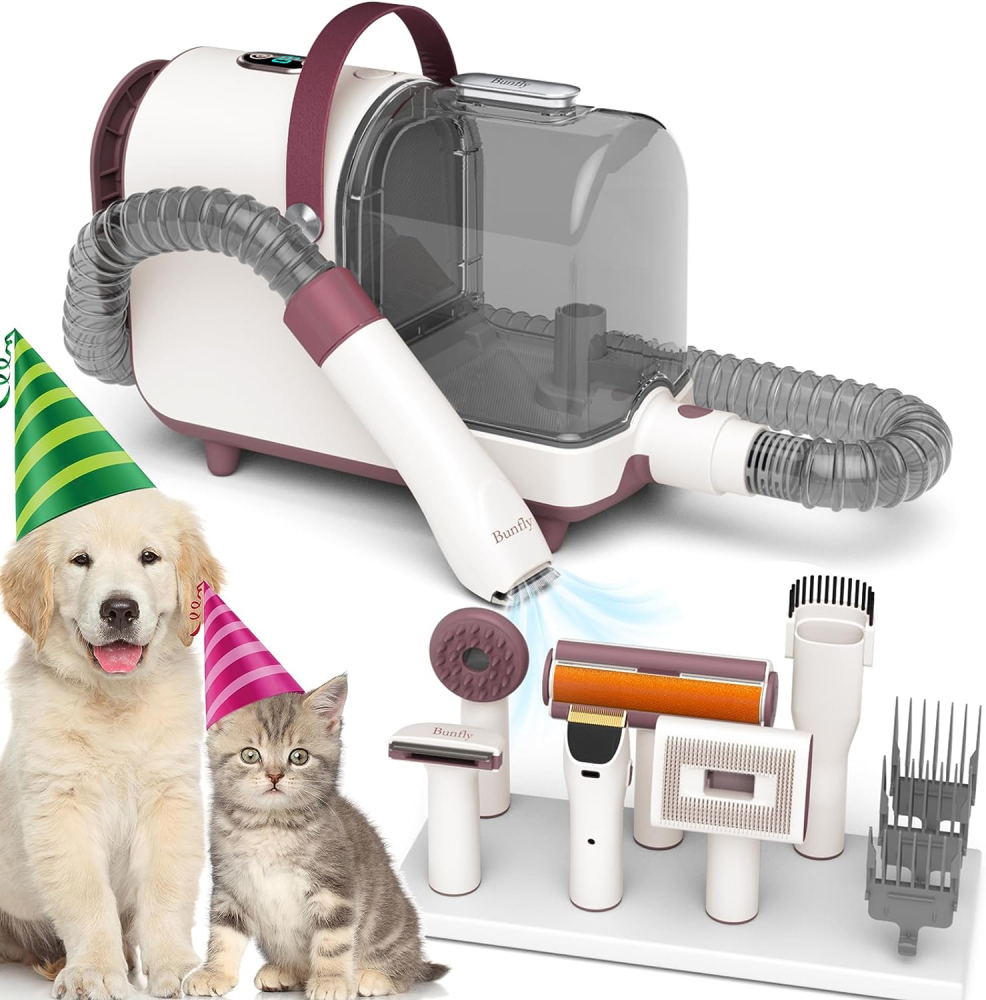 Aspiradora de aseo de mascotas para perros, kit de aseo de mascotas 8 en 1  y aspiradora de succión potente 99% pelo de mascotas, 2L de gran capacidad