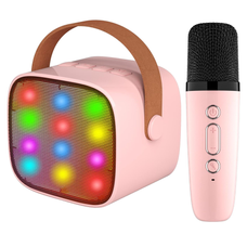 Kit Parlante Y Micrófono Karaoke Para Niños Bluetooth LED