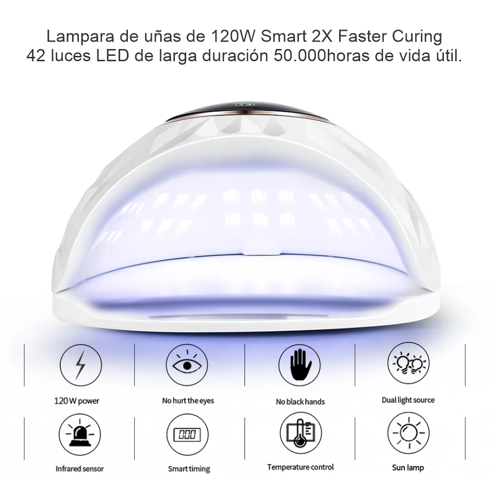 Lampara De Uñas 120w 42 Led Uv Profesional Manicura Sun T3