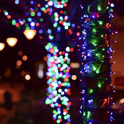 Luces Navideñas Panel Solar Multicolor 12 Metros Exteriores