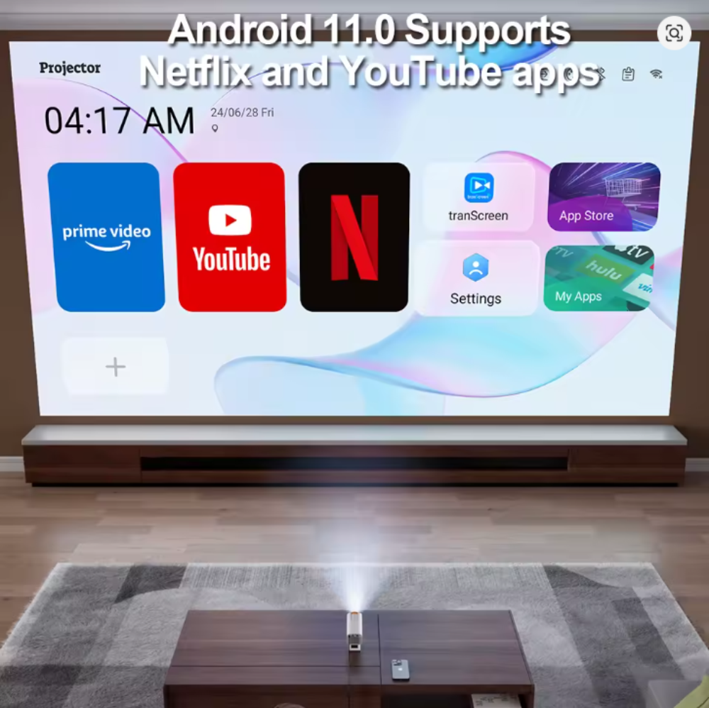 Mini Proyector Smart 4K Android Auto Keystone 200 Ansi S23