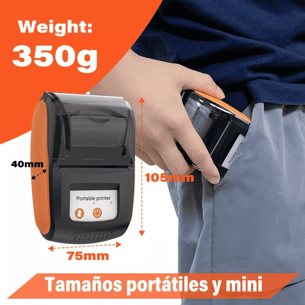 Mini Impresora Termica Portátil Recibos 58mm Bluetooth Pt210