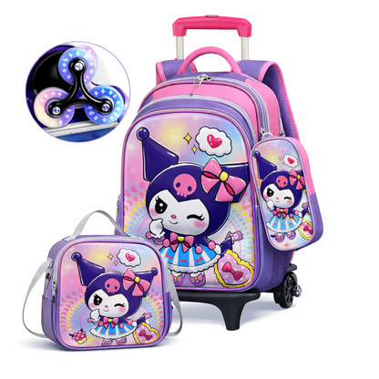Mochila Escolar Infantil 3 En 1 Morral 3D Alto Relieve Con Ruedas