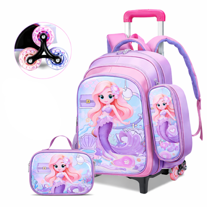 Mochila Escolar Infantil 3 En 1 Morral 3D Alto Relieve Con Ruedas