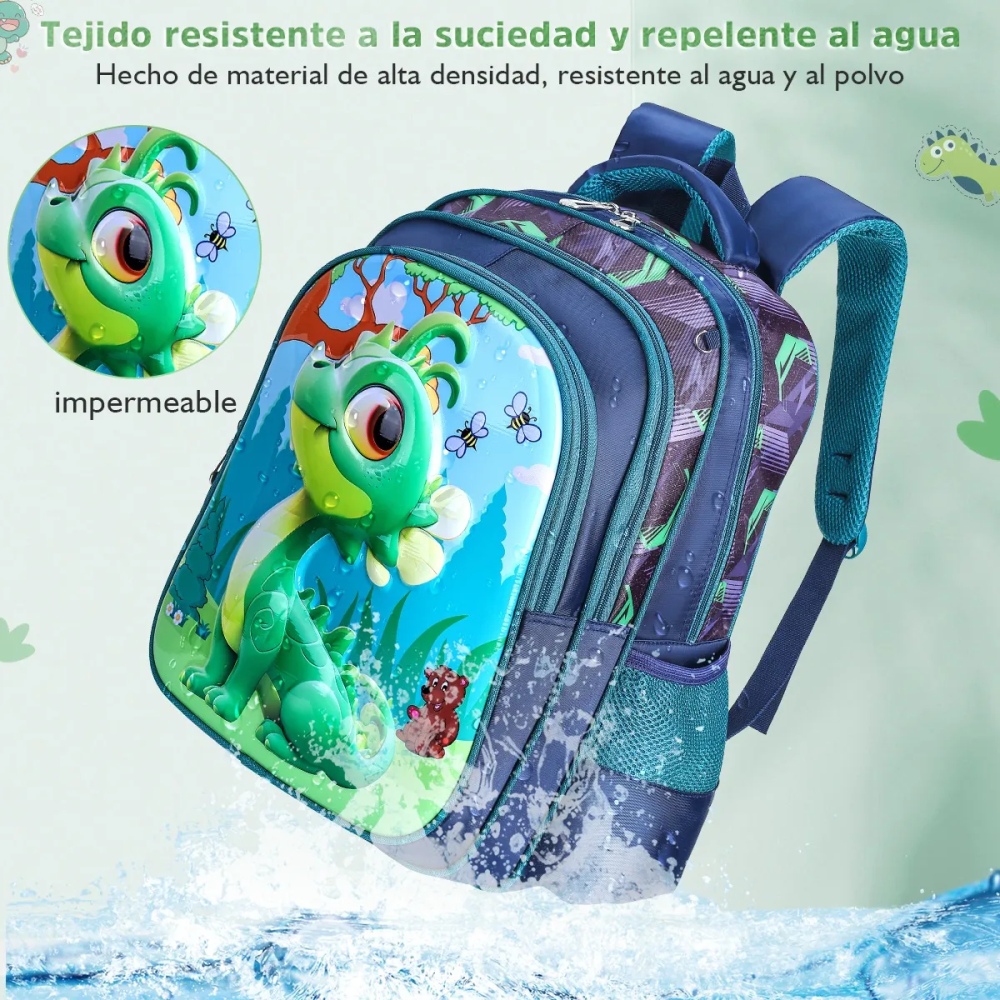 Mochila Escolar Infantil 3 En 1 Morral 3D Alto Relieve Con Ruedas