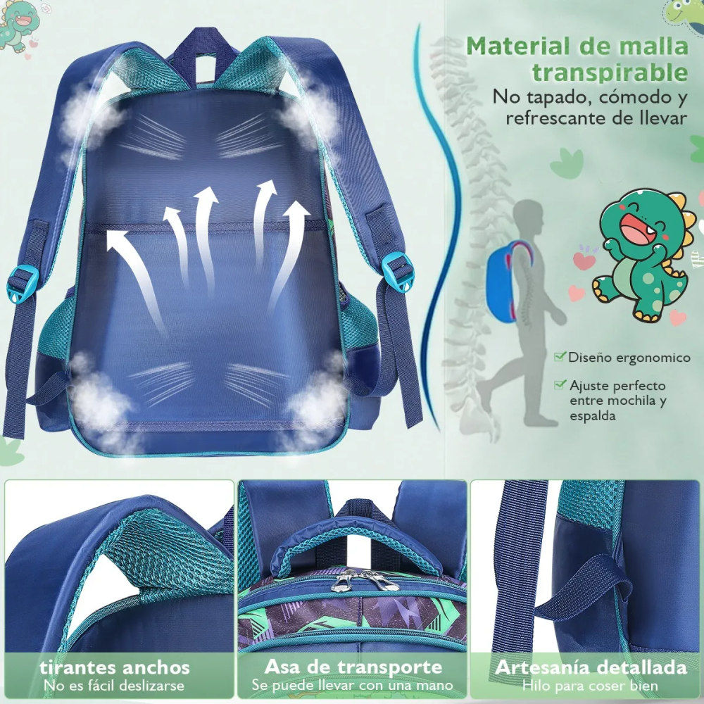 Mochila Escolar Infantil 3 En 1 Morral 3D Alto Relieve Con Ruedas
