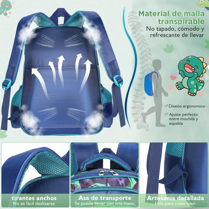 Mochila Escolar Infantil 3 En 1 Morral 3D Alto Relieve Con Ruedas