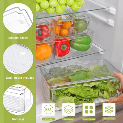 Organizador Nevera Cocina Fruta Set 7 Contenedores Apilables