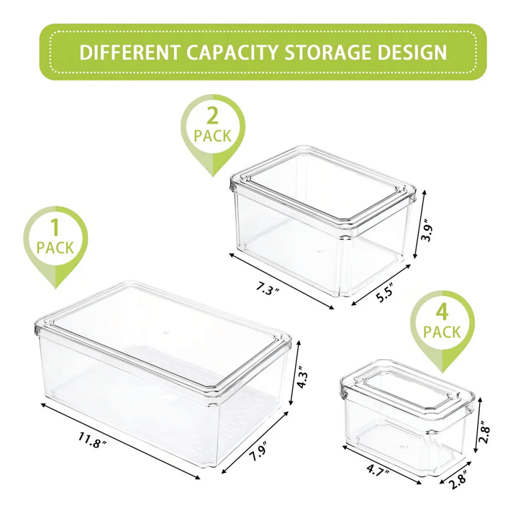 Organizador Nevera Cocina Fruta Set 7 Contenedores Apilables