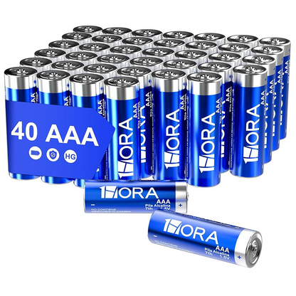 Pack 40 Pilas Baterías Alcalinas 1hora Triple AAA LR03 1.5v
